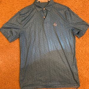 Mens Peter Millar feather weight patterned polo size medium
